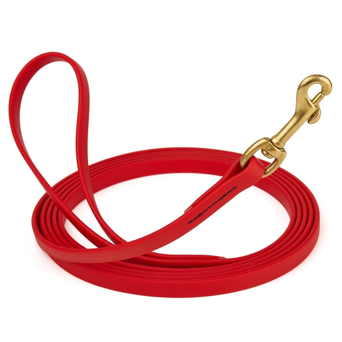 Waterproof Biothane Dog Long Lead 5/8" x 15' with Solid Brass Clip stitched onto Lead -much SAFER than using Grommets-Boats n Barks