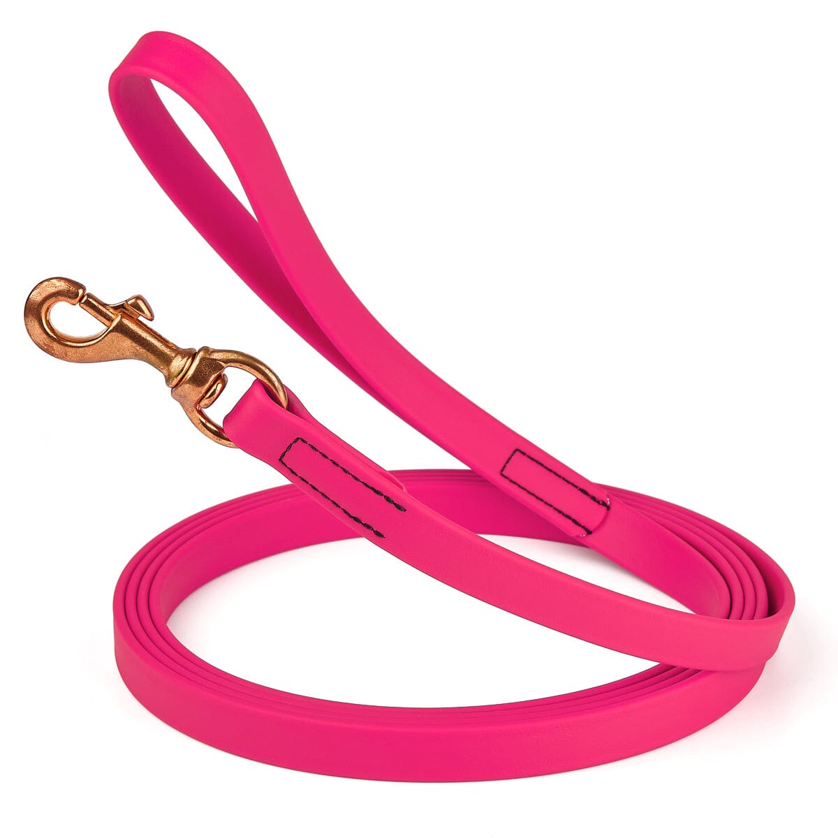Waterproof Biothane Dog Long Lead 5/8" x 15' with Solid Brass Clip stitched onto Lead -much SAFER than using Grommets-Boats n Barks