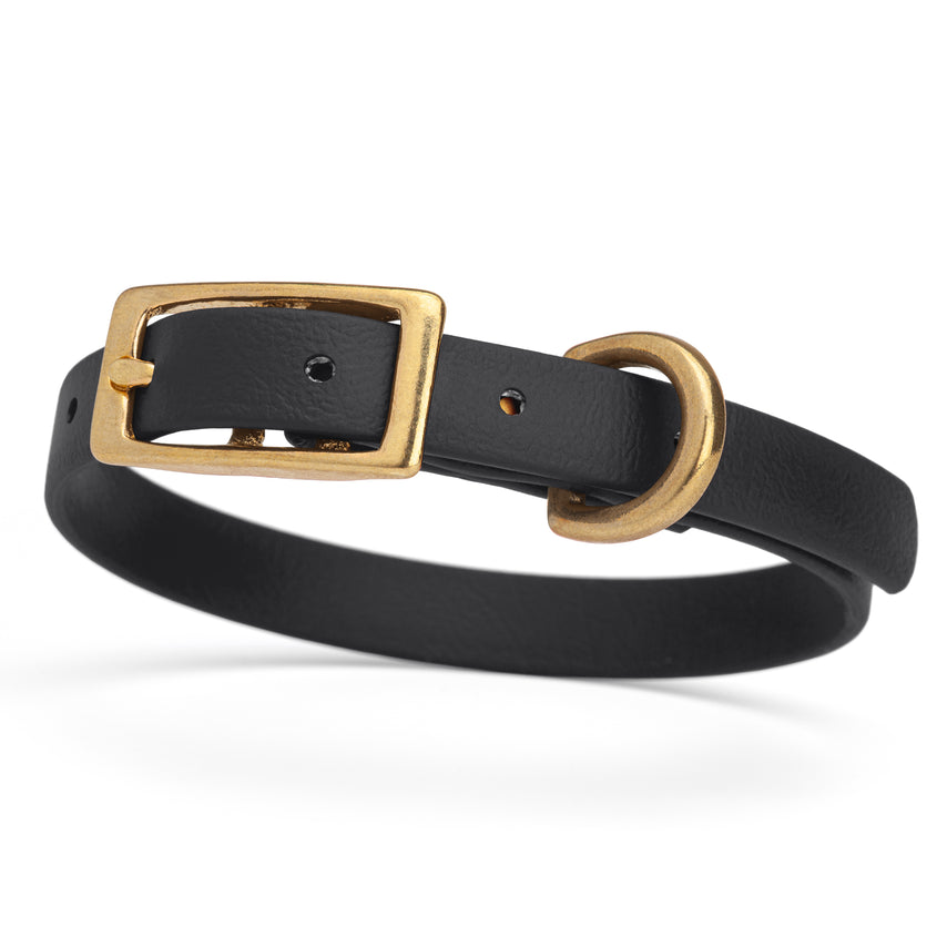 Waterproof Biothane Collar with Solid Brass Hardware - Assorted Colours