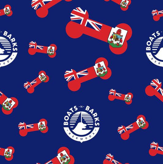 Bermuda Flag Bandana for Dogs-Navy  Medium 17"x17"x25"