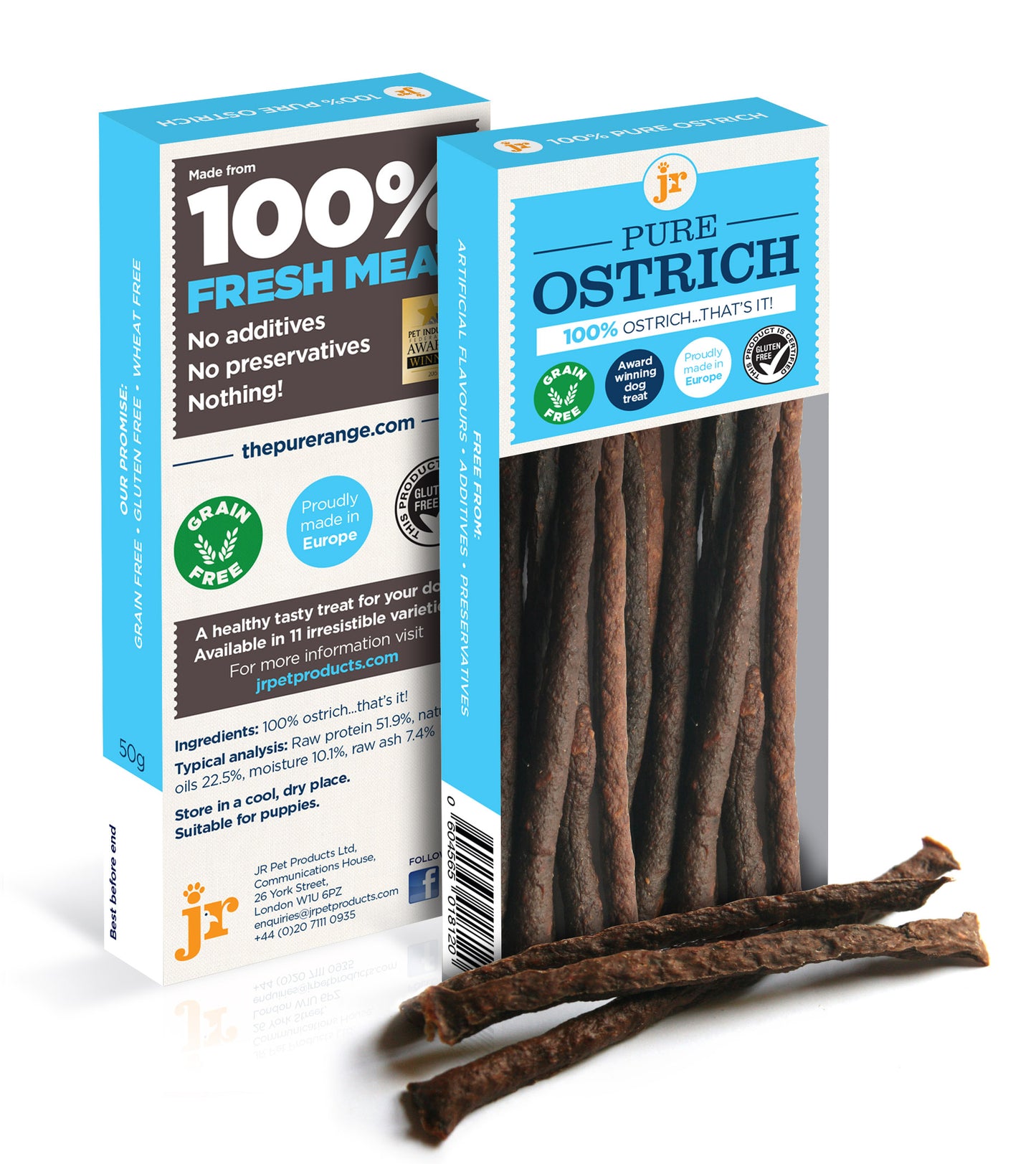 JR Pet Products UK 100% Pure Ostrich Sticks for Dogs