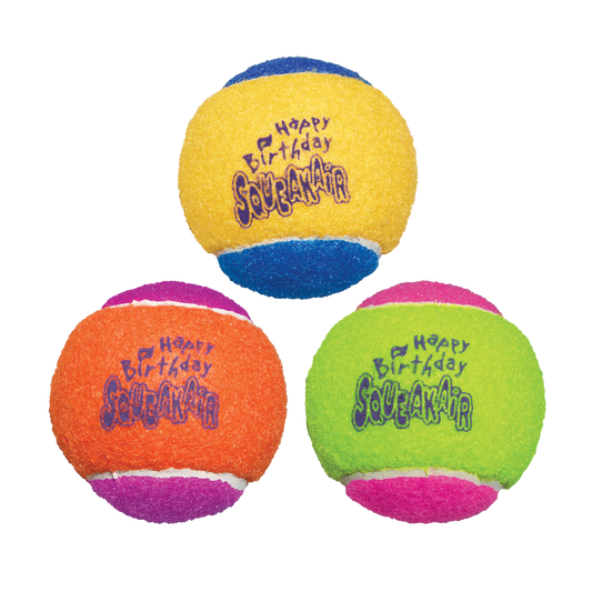 Kong Squeakair Birthday Balls for Dogs Assorted 3pk