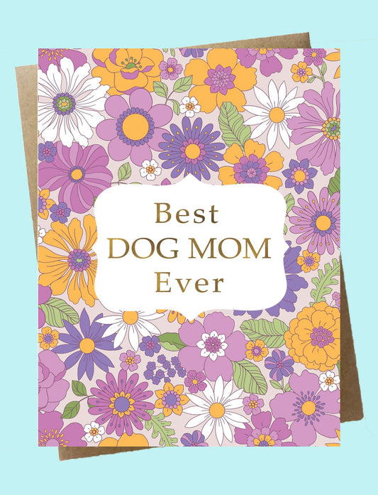 Cello Sleeve Wrapped Greeting Card and Envelope - Best Dog Mom