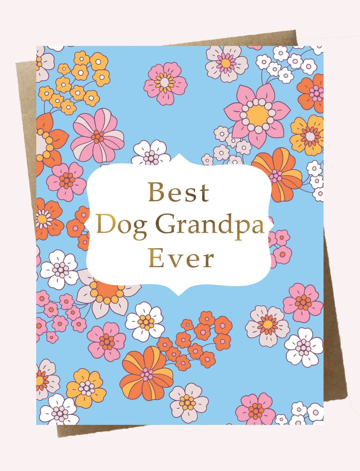Cello Sleeve Wrapped Greeting Card and Envelope -Best Dog Grandpa