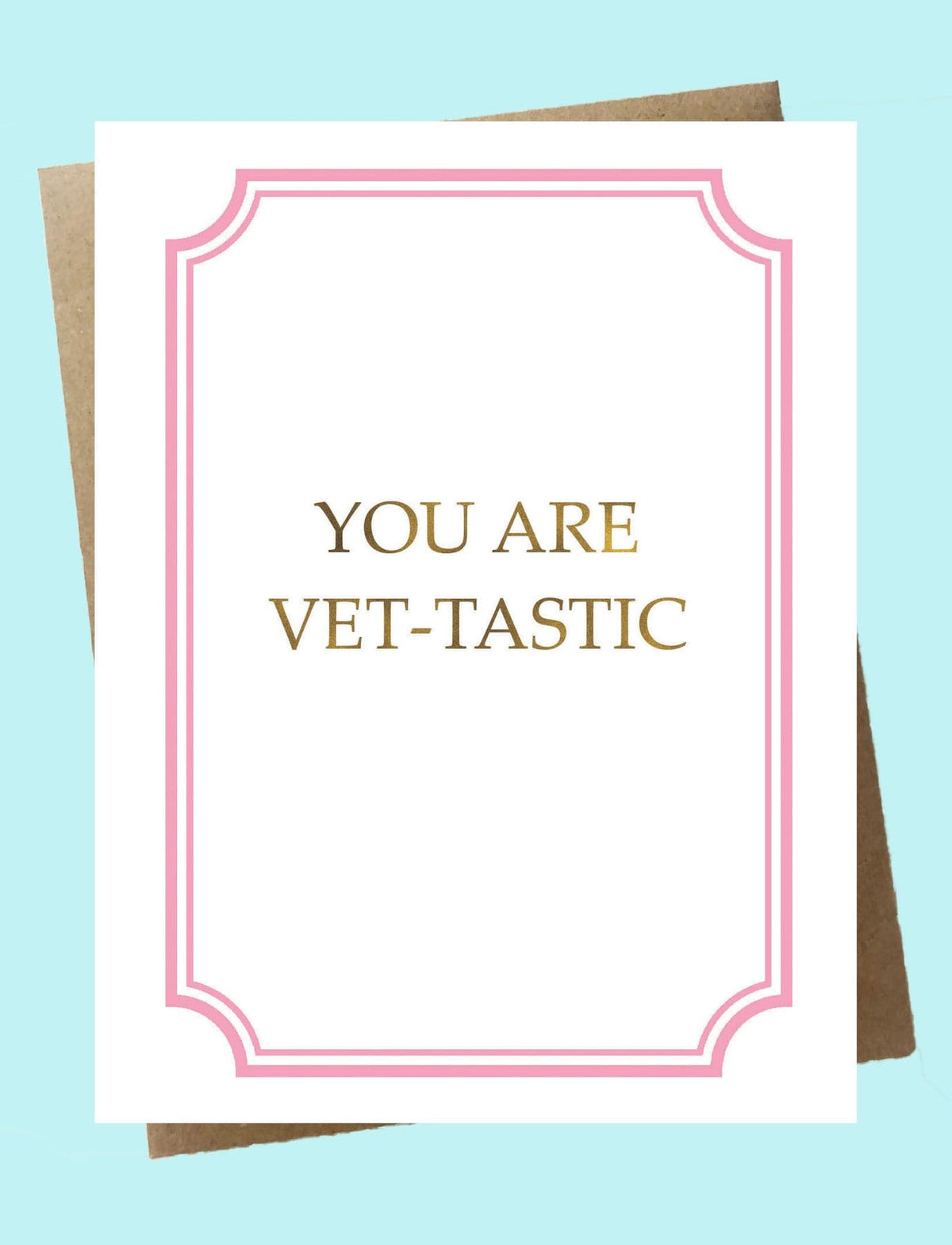 Cello Sleeve Wrapped Greeting Card and Envelope - You are Vet-tastic-Boats n Barks