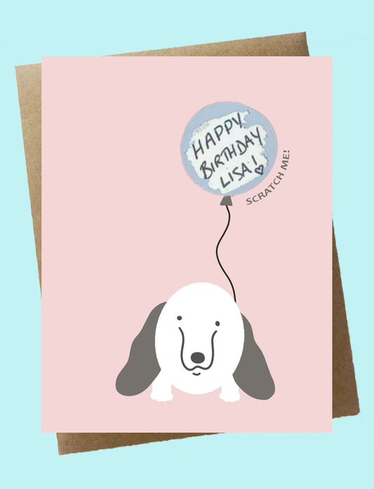 Cello Sleeve Wrapped Greeting Card and Envelope - Balloon Scratch Off