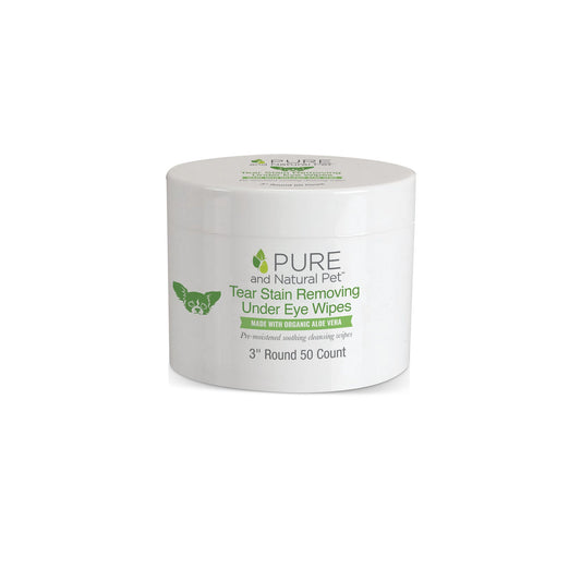 Pure & Natural Tear Stain Removing Under Eye Wipes for Dogs