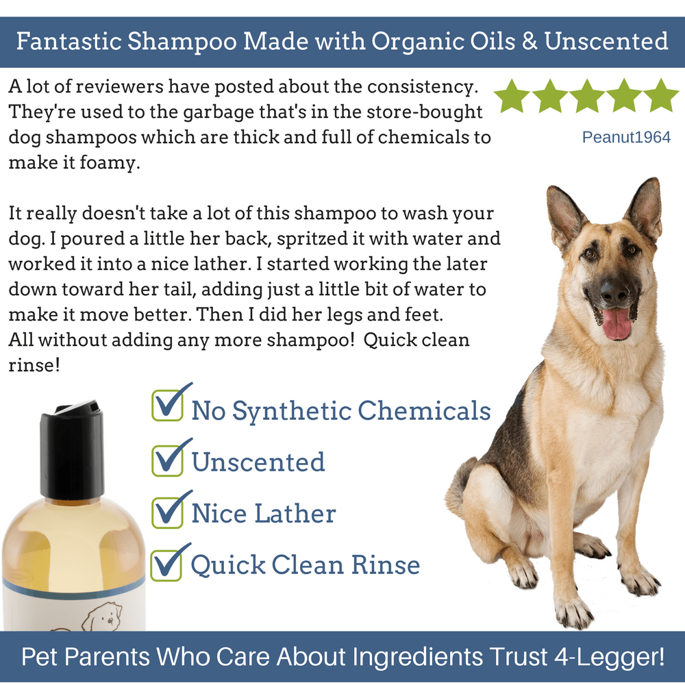 Organic Unscented Aloe Vera & Coconut Oil Hypoallergenic Shampoo for Dogs 100% Natural