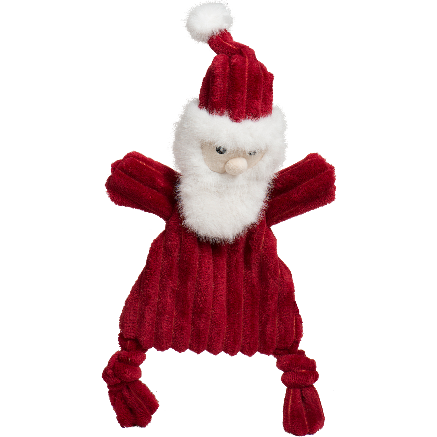 Santa Paws Christmas Soft Dog Toy with Knots and Squeakers