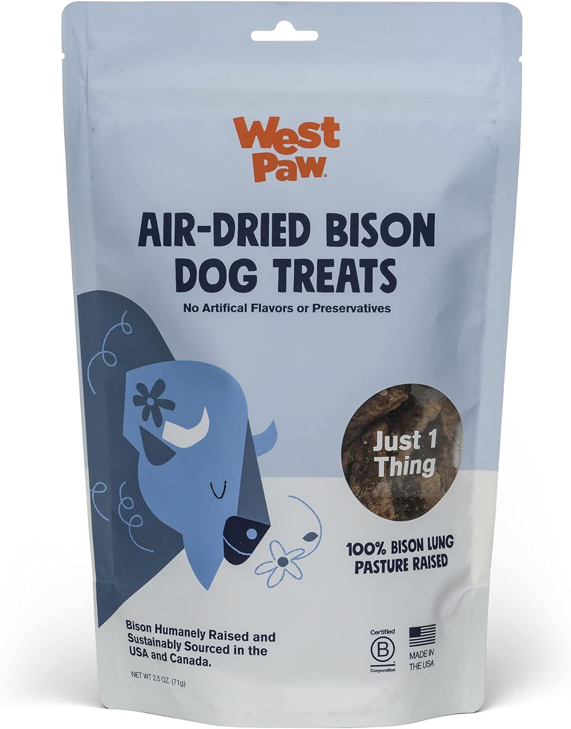 West Paw Air Dried Bison Lung Dog Treats-Boats n Barks