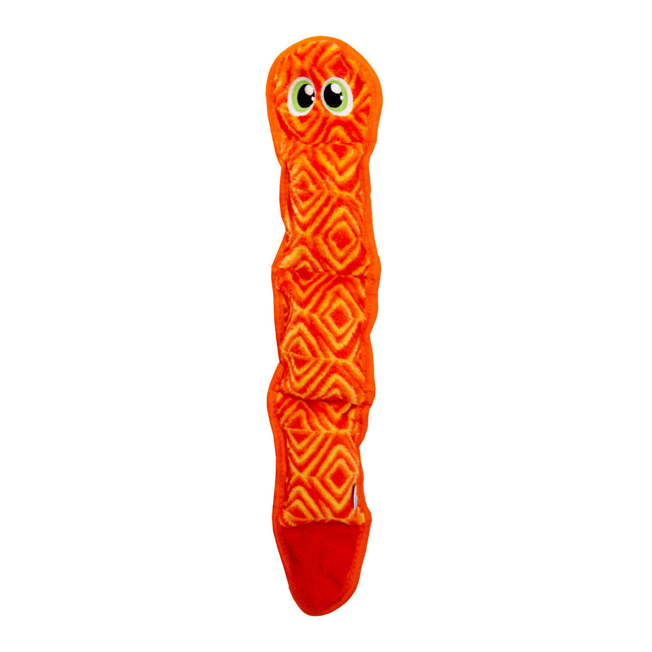 Durablez Snake Plush Dog Toy with Squeaker 24.5" Long Orange/Yellow