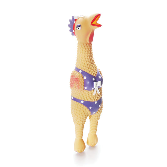 Squawkers Latex Rubber Chicken Interactive Dog Toy, Henrietta