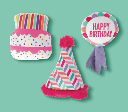 Can I Get a Woof Woof  3 Piece Plush Dog Toy Set for Small Dogs with Loud Squeaker and Crinkle Paper in each Toy