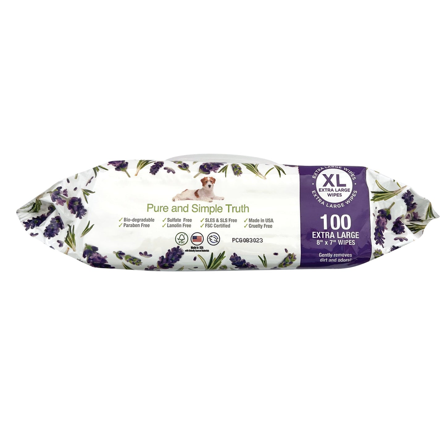 Pure & Natural Grooming and Cleansing Dog Wipes (Lavender and Rosemary)