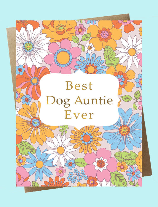 Cello Sleeve Wrapped Greeting Card and Envelope - Best Dog Auntie