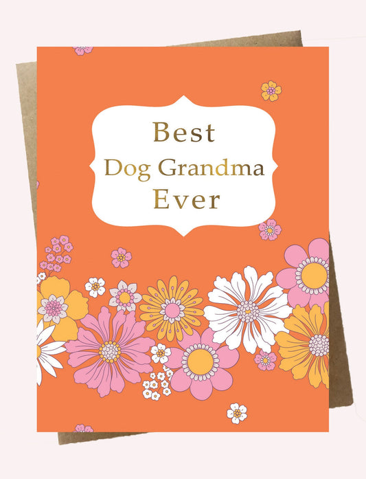 Cello Sleeve Wrapped Greeting Card and Envelope - Best Dog Grandma