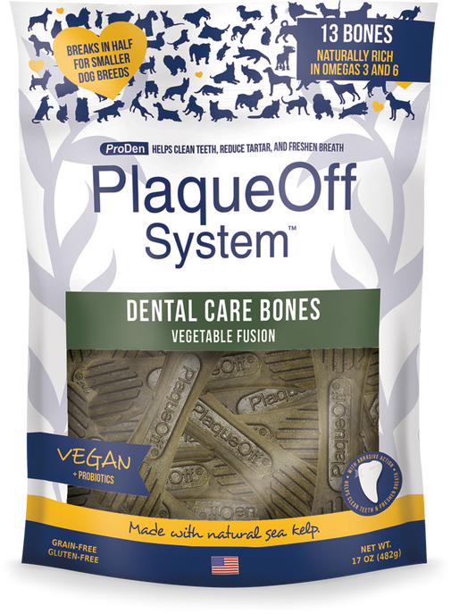PlaqueOff System™ Dental Care LARGE Bones  -  Vegetable Fusion  13 Bones/Bag