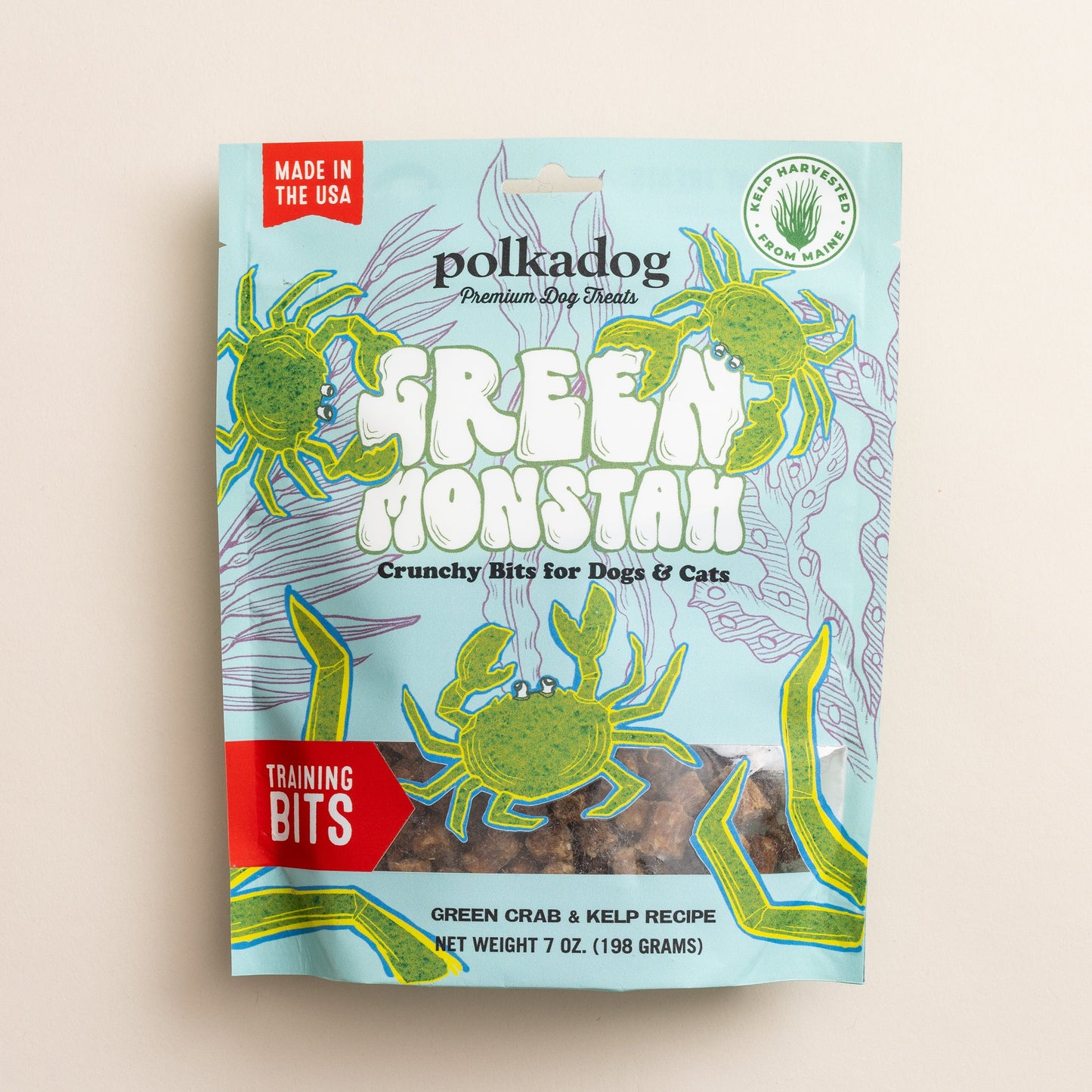 Green Monstah Green Crab & Kelp Crunchy Bits for Dogs