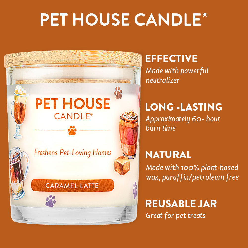 Pet House Candle for Dog Lovers - Caramel Latte Scent