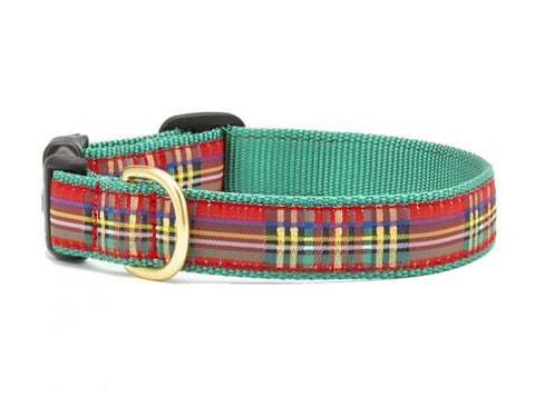 Christmas Sparkle Plaid Dog Collar by Up Country