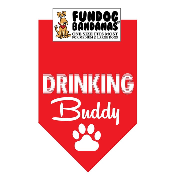 Drinking Buddy Bandana for Medium & Large Dogs 22" x 22" x32" Assorted Colours-Boats n Barks