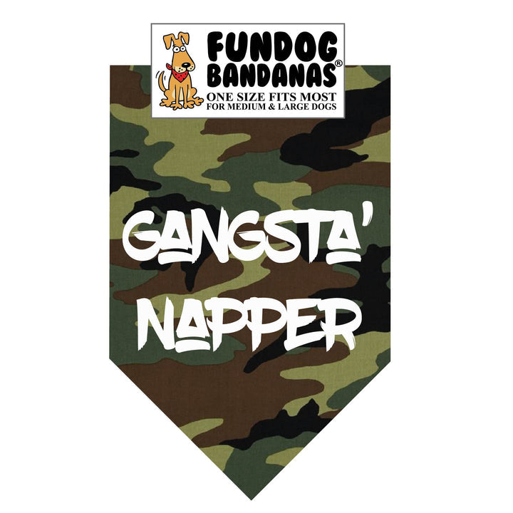 Gangsta Napper Bandana Camo and Black fabrics