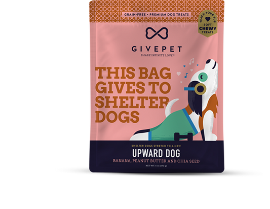 Give Pet Upward Dog Training Treats for Dogs - Banana, Peanut Butter, Chia Seed