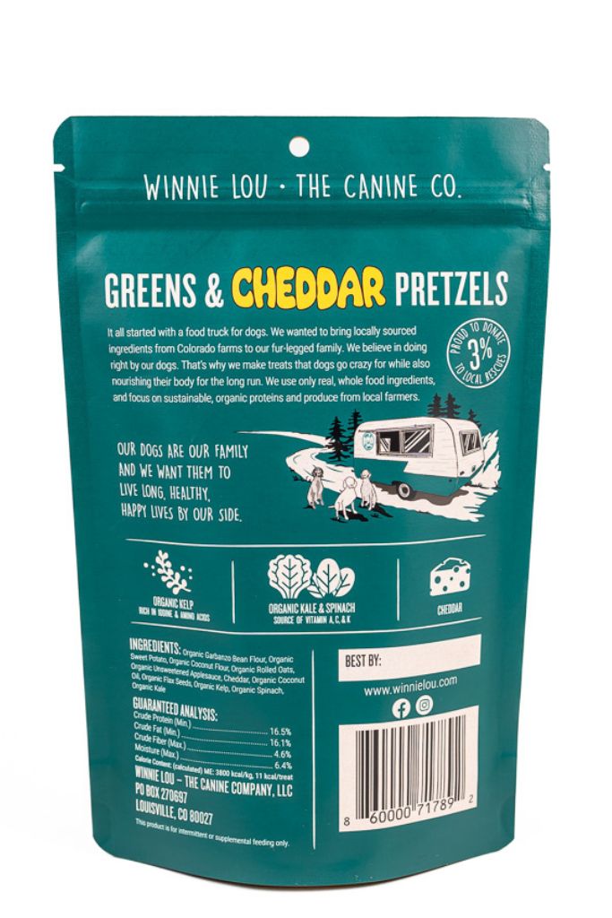 Greens (Spinach & Kale) & Cheddar Pretzels for Dogs