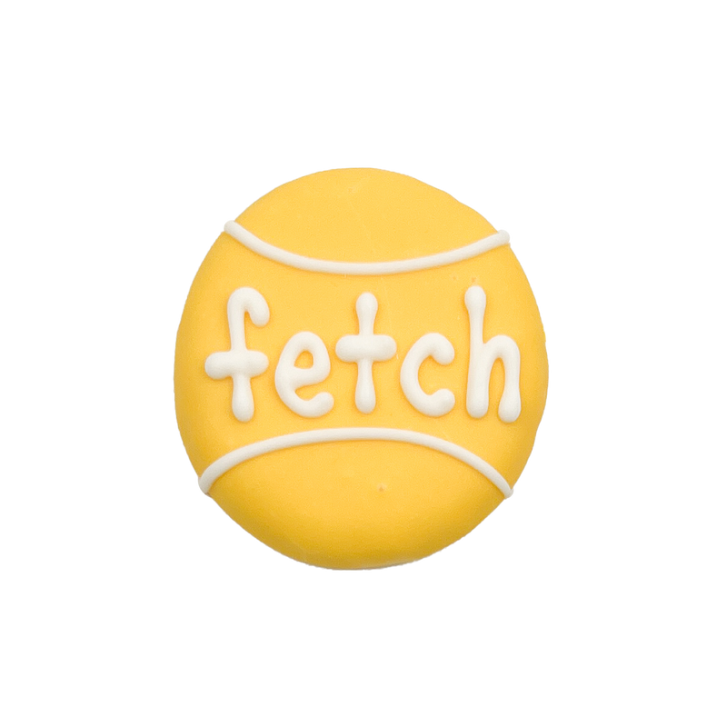 Fetch Tennis Ball Dog Cookie made by Bosco & Roxy's of Canada