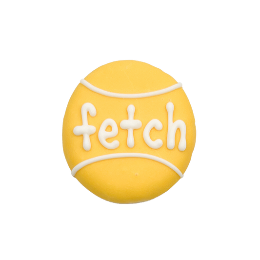 Fetch Tennis Ball Dog Cookie made by Bosco & Roxy's of Canada