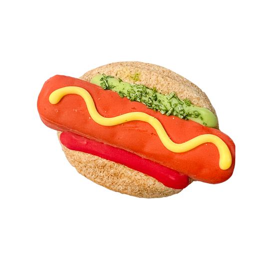 3D Hot Dog Cookie for Dogs made by Bosco & Roxy's of Canada