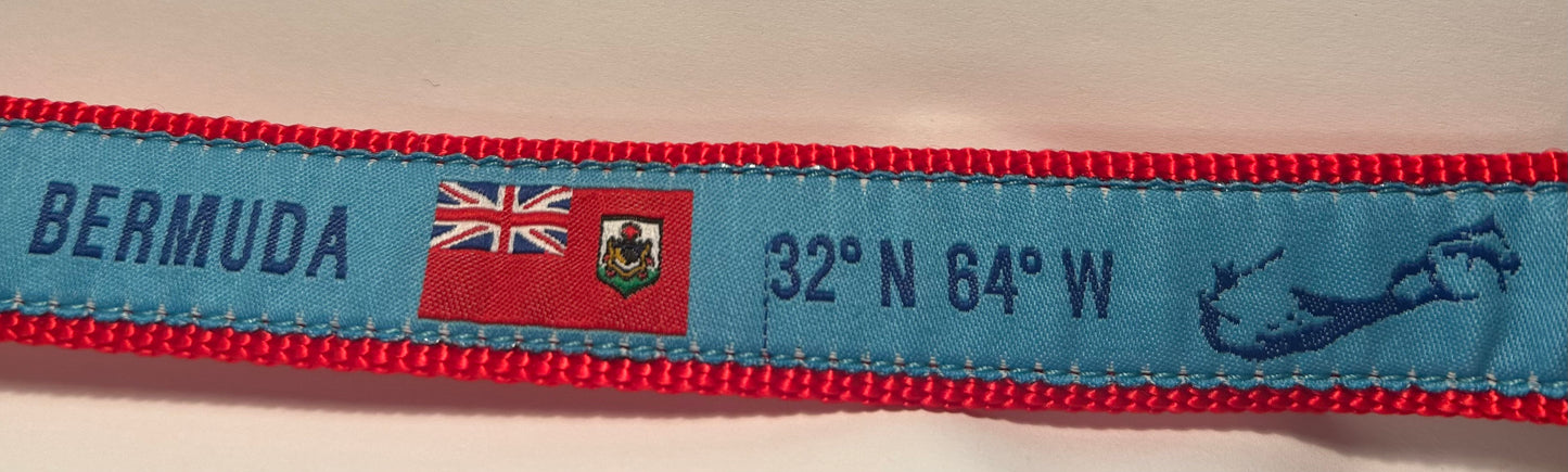 Bermuda Flag Dog Collar on Red Webbing by Up Country