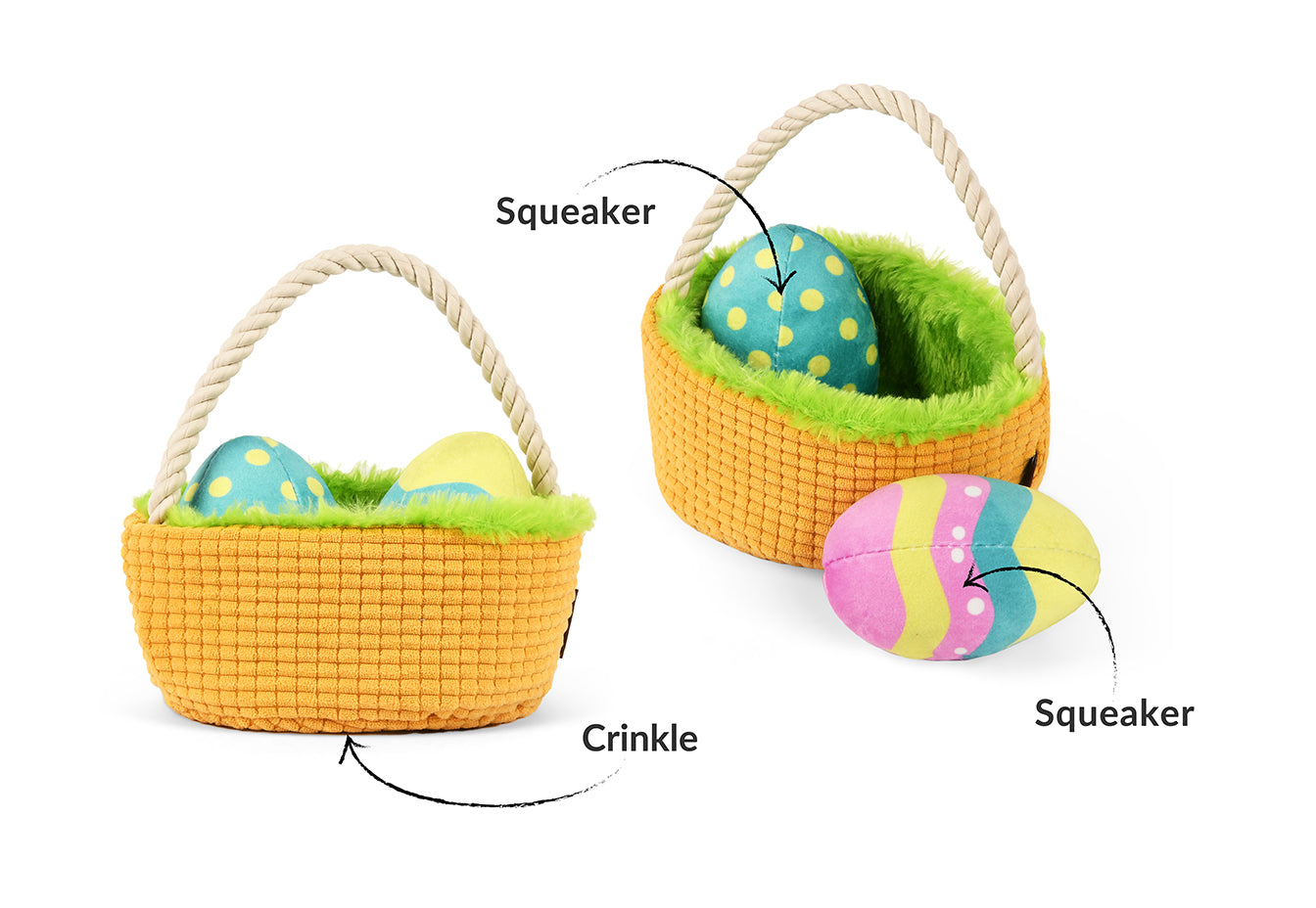Easter Hippity Hoppity Basket Toy for Dogs