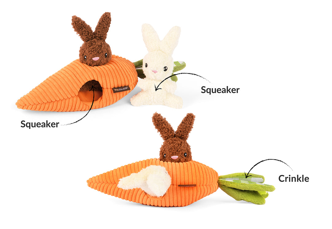 Easter Hippity Hoppity Funny Bunnies Dog Toy