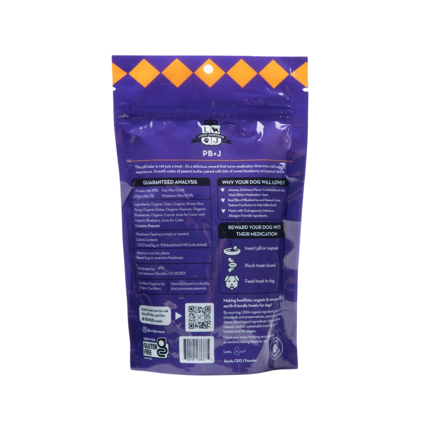 Organic All Natural Pill Hiders PB&J for Dogs NO CHEMICALS