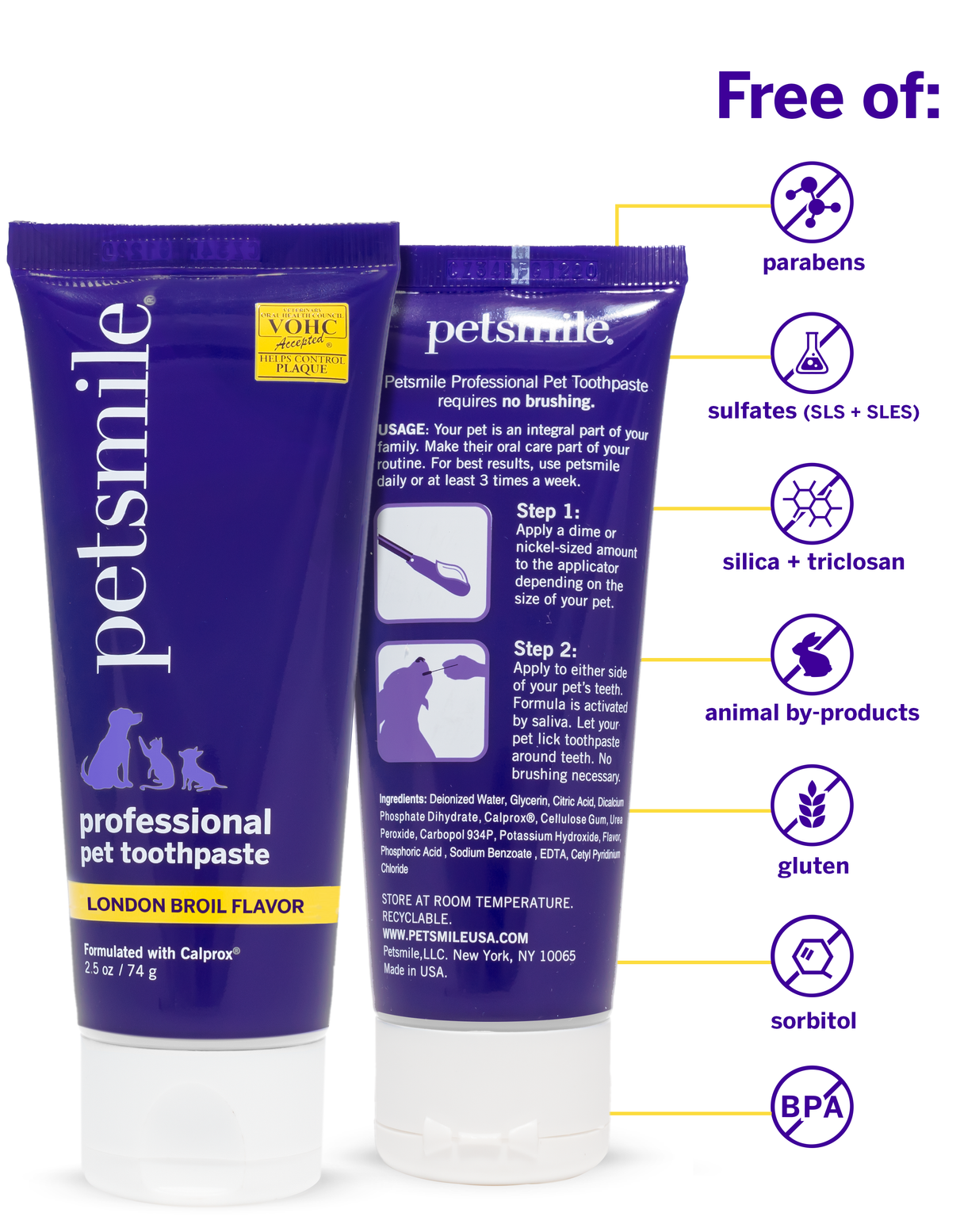 Petsmile Professional Dog Toothpaste Only Toothpaste accepted by Veterinary Oral Health Council (VOHC) LONDON BROIL