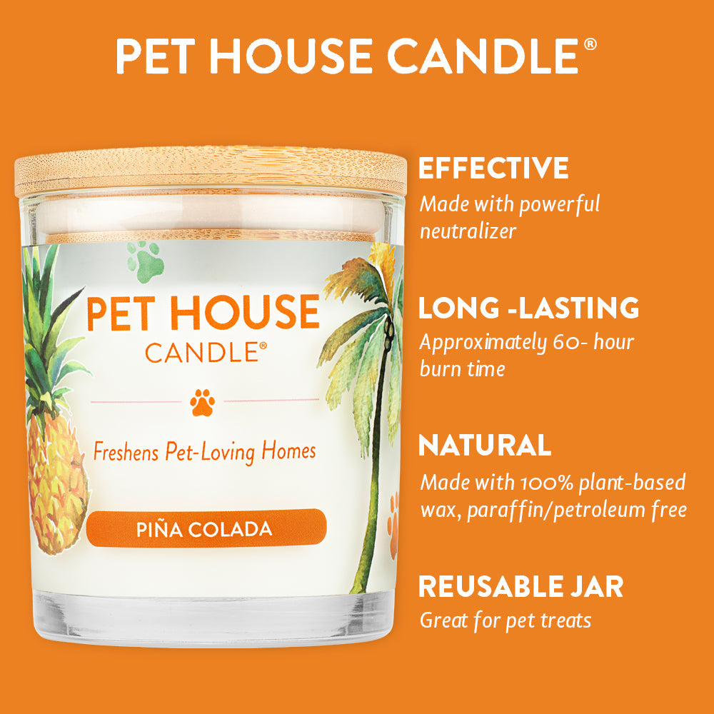 Pet House Candle for Dog Lovers - Pina Colada Scent