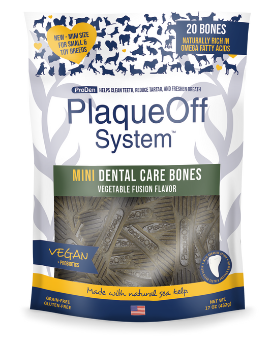 PlaqueOff System™ Dental Care MINI Bones – Vegetable Fusion 20 Bones/Bag