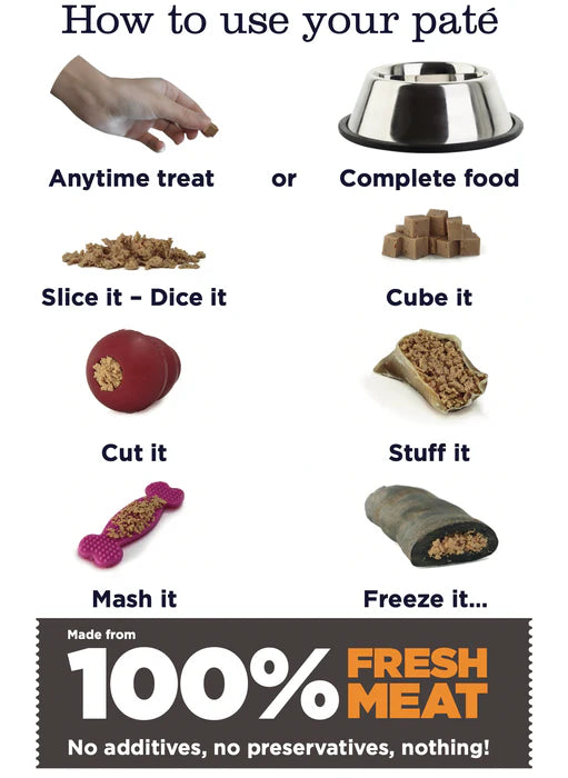 JR Pet Products Beef Pate 100% Pure Meat for Dogs 400g