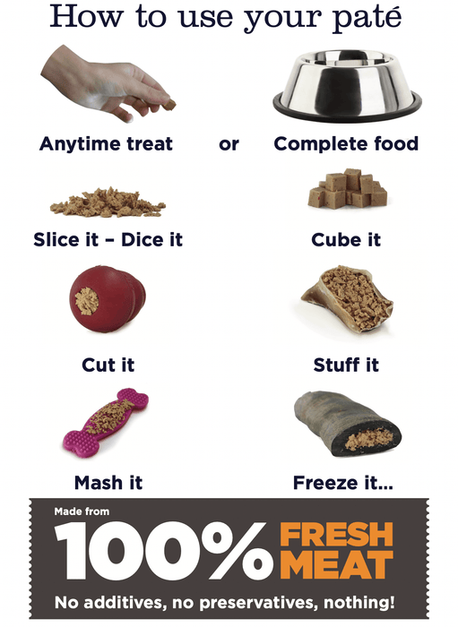 JR Pet Products Beef Pate 100% Pure Meat for Dogs made in UK Mini Tube 80g