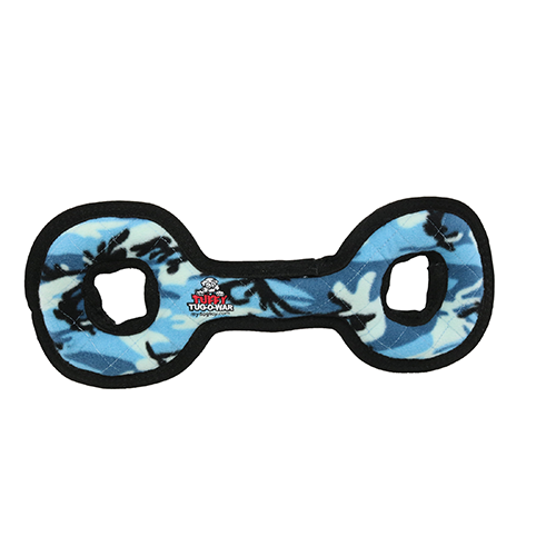 Tuffy MEDIUM Tug-o-war Camo Blue Soft Dog Toy with Squeaker
