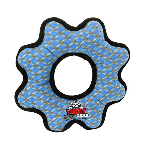 Tuffy MEGA Gear Ring Chain Link Soft Dog Toy with Squeaker