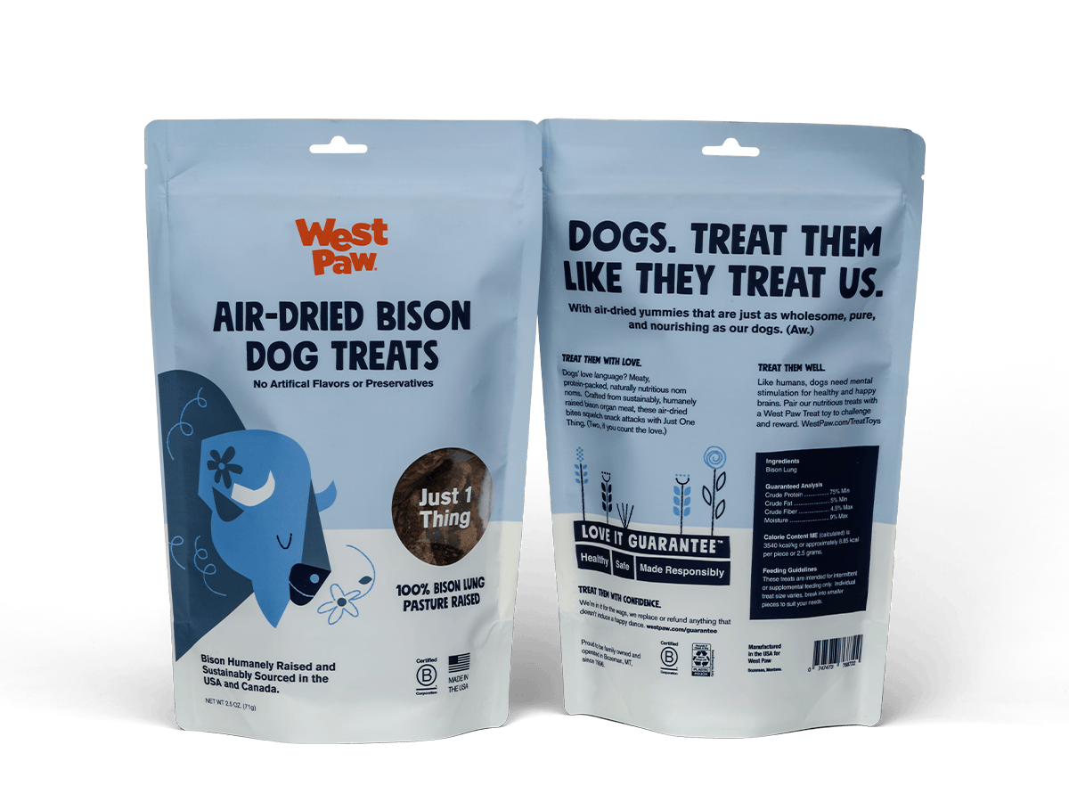 West Paw Air Dried Bison Lung Dog Treats-Boats n Barks