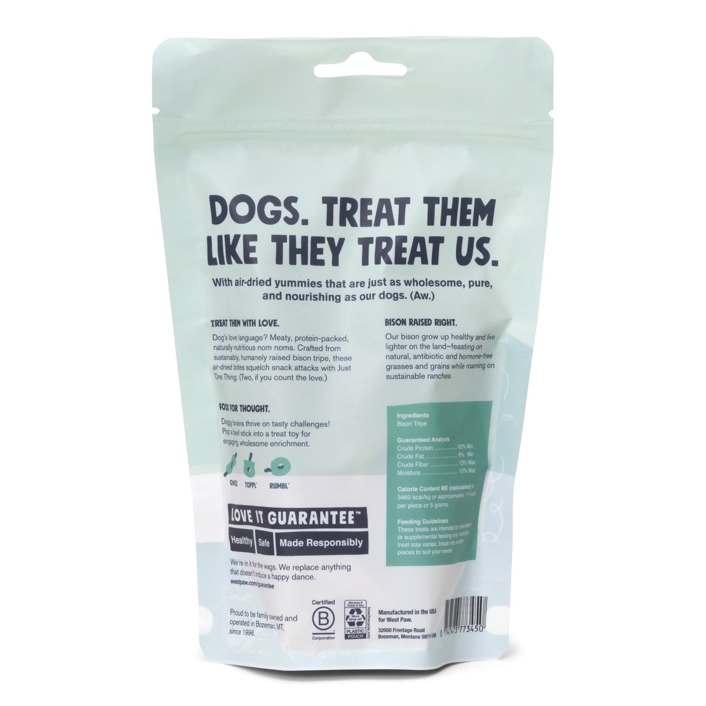 West Paw Air Dried Bison Tripe Dog Treats