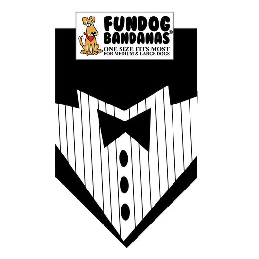 Tuxedo Bandana for Medium  & LargeDogs  22" x 22" x32"