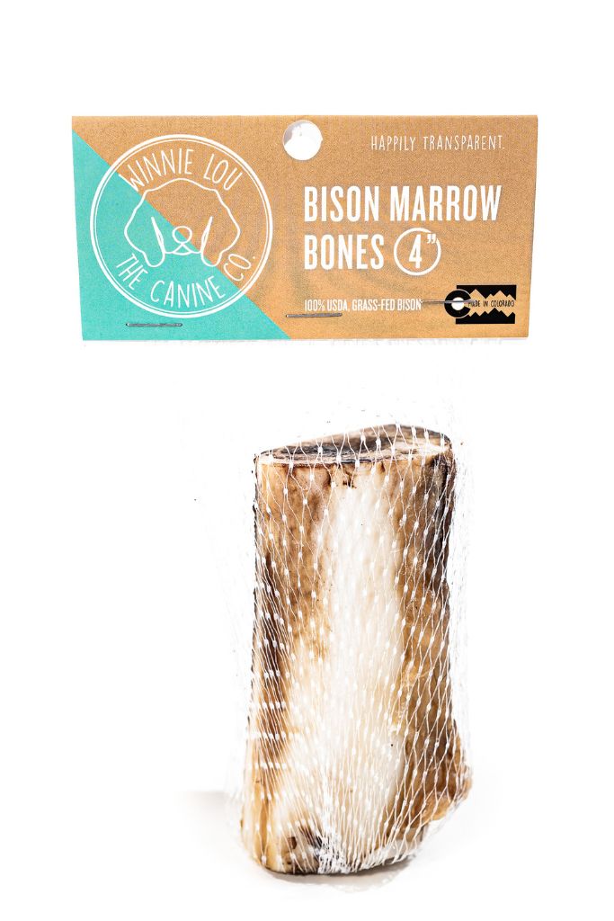 Bison Marrow Bone 4" for Dogs  100% Natural-Smoke Free, Chemical Free