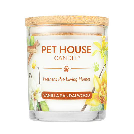 Pet House Candle for Dog Lovers - Vanilla Sandalwood Scent