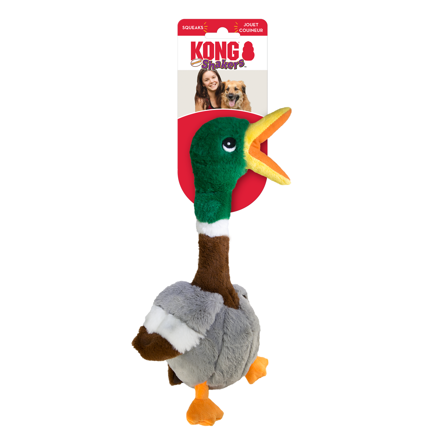 Kong Shakers Honkers Duck Stuffed Toy for Dogs Large