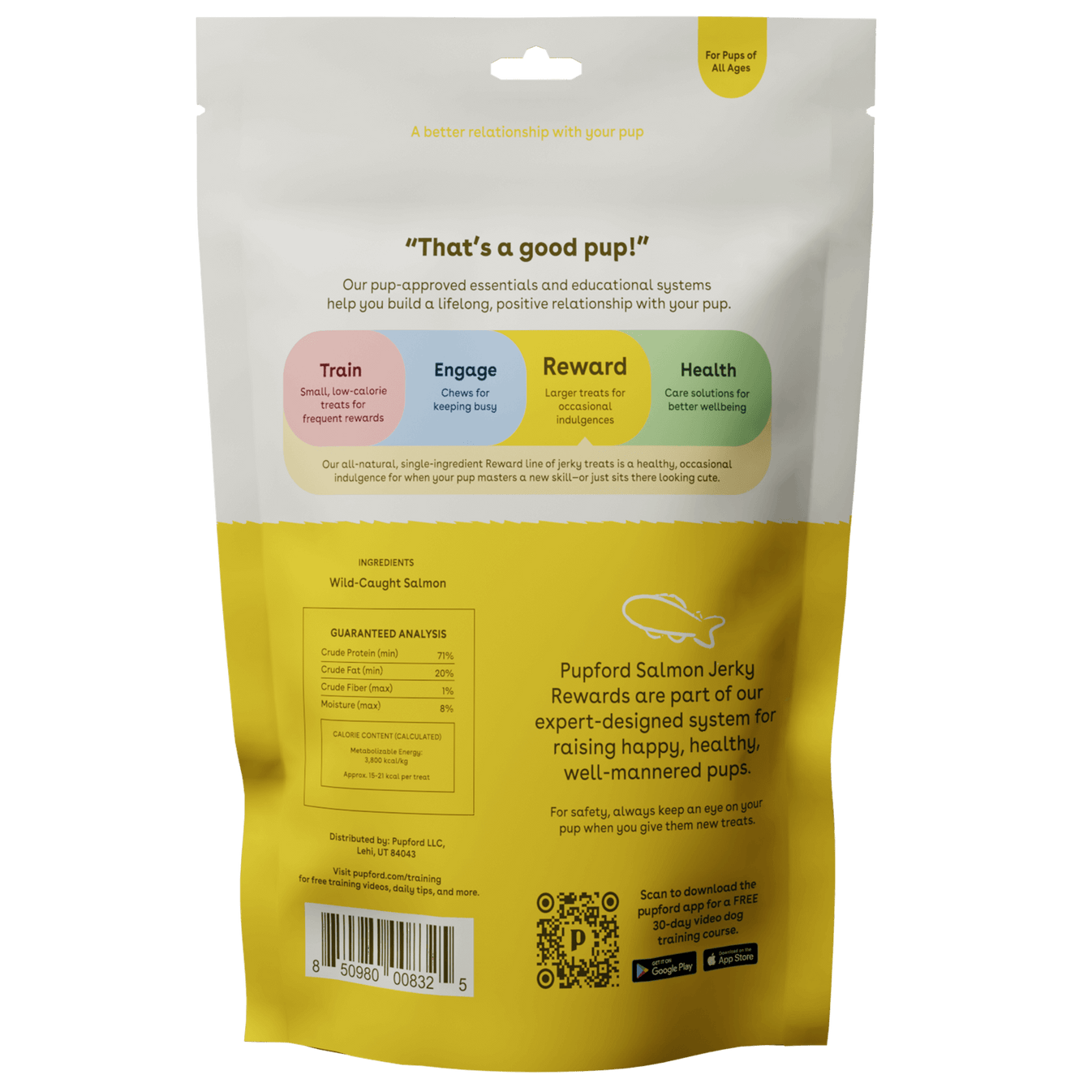 Crunchy Salmon Jerky Treats for Dogs by Pupford
