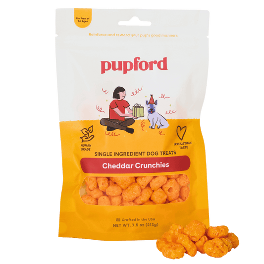 Cheddar Cheese Crunchies Treats for Dogs by Pupford